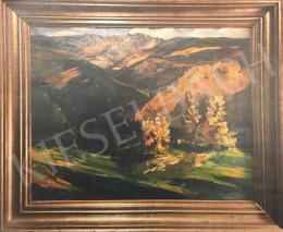  Kieselbach, Géza - Autumn Landscape; oil on canvas; Jelezve jobbra lent: Kieselbach Géza